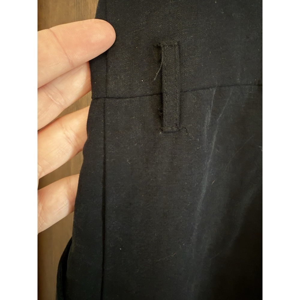 Elizabeth Klein Beyond Vintage Romper Shorts Womens Sz 8 Black Cap Sleeve Linen - Picture 4 of 12